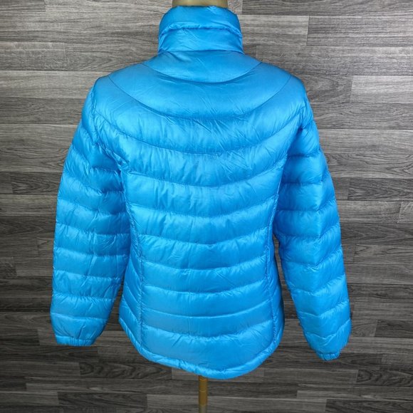 L.L BEAN Pertex Quantum Zip Blue Goose Down Puffer Jacket Women's Small Petite - Picture 2 of 13